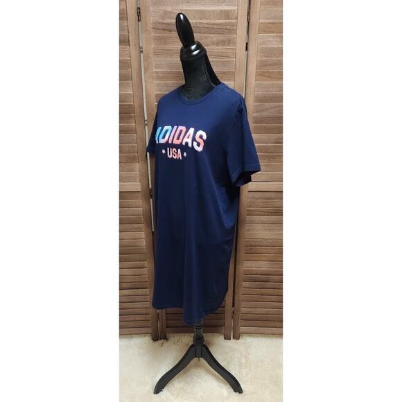 Adidas Women's Americana USA Navy Blue Cotton Tee T-Shirt Dress Size XL - Picture 6 of 8